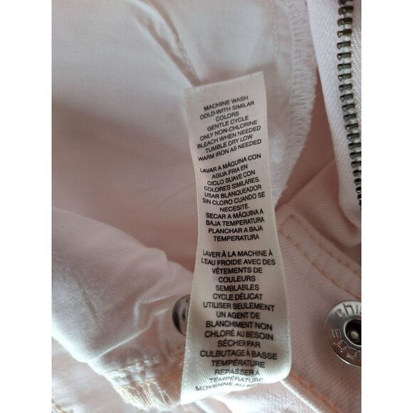 Chico's Pink Straight Leg Jeans  2 Stretch Cotton Classic Fit Minimalist Y2K - Picture 5 of 9